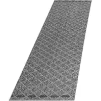 Ayyildiz Hali Ayyildiz | Tapis d'extérieur Patara - 80 cm x 250 cm - Gris - Design géométrique - Résistant et élégant