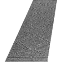Ayyildiz Hali Ayyildiz | Tapis d'extérieur Patara - 80 cm x 250 cm - Gris - Résistant et élégant - Design azteque