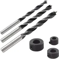 Wolfcraft 3 Mèches à tourillonner avec butée de profondeur 6, 8, 10 mm 2730000
