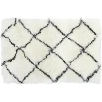 Home Decor Polyester Diamonds Carpet 120x180x5 Cm Blanc