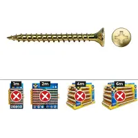 Celo Velox Pz2 5x60 Mm Countersunk Cross Head Screw 250 Units Doré