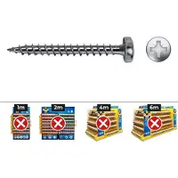 Celo Velox B Full Thread Curved Head Type Pz1 Screw 3x20 Mm 1000 Units Argenté