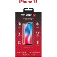 Swissten Cadre En Verre Coloré, Coque Amicale Apple Iphone 15 Pro Noir (1 pcs, Apple iPhone 15 Pro), Téléphone portable : film de protection, Noir