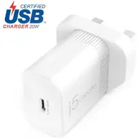 J5CREATE Jup1420 Chargeur Mural Usb-C 20w - Uk, Blanc