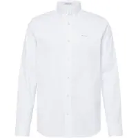 Gant pour homme. 3000300 Pinpoint Oxford Regular Fit Shirt white (S), Blanc, Casuel, Coton, Manche longue