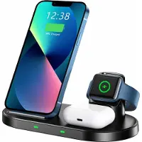 Swissten Chargeur sans fil 3in1 Stand pour Apple et Samsung noir