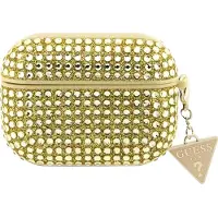 GUESS Guaphdgtpd Airpods Pro Cover Zoty/Gold Rhinestone Triangle Charm