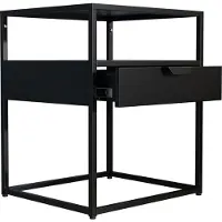 VCM Métal, Table de nuit, Table d'appoint, Tiroir, Console, Table de chevet, Flokas
