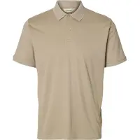 Selected Fave Button Short Sleeve Polo Beige M Homme