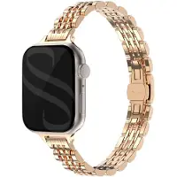 Selencia Bracelet en acier slim style Jubilee pour Apple Watch | 38/40/41/42 mm - Rose Doré
