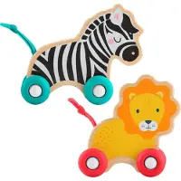 Fisher-Price Fisher Price Animaux en bois à gratter Lion et Zèbre