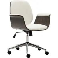 vidaXL Chaise de bureau Blanc Bois courbé et similicuir