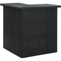 vidaXL Table de bar d'angle noire 100x50x105 cm Poly rotin