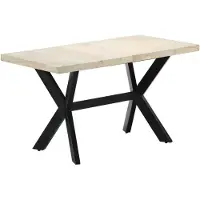 vidaXL Table de salle à manger 140x70x75 cm en bois massif de mangue blanchi