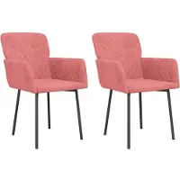 vidaXL Chaise de salle à manger 2 pcs. Velours rose