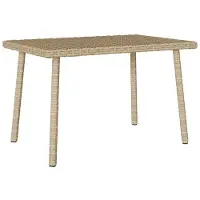 vidaXL Table basse de jardin rectangulaire beige 80x40x37 cm Poly rotin