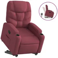 vidaXL Fauteuil inclinable rouge bordeaux tissu