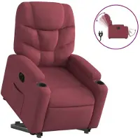 vidaXL Fauteuil inclinable électrique rouge bordeaux tissu