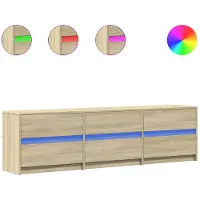 vidaXL Armoire TV avec éclairage LED Chêne Sonoma 180x34x50 cm