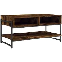 vidaXL Table basse chêne fumé 90x50x45 cm bois composite