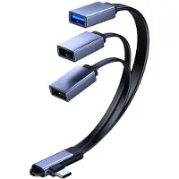 Microconnect MC-USBCANG-USBA3WAY câble vidéo et adaptateur 0,12 m USB Type-C Bleu