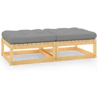 vidaXL Tabouret de jardin avec coussin 2 pcs. Pin massif