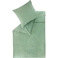 Set One By Musterring Renforcé Parure de lit TWIST Vert 135 x 200 cm