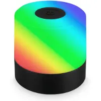 Briloner SMAL Lampe de table LED sans fil, IP44, RGB couleurs de lumière multicolores, lumière blanche chaude, fonction tactile, noir, 7 x 7 cm