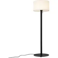 QAZQA Lampadaire d'extérieur moderne noir avec abat-jour blanc IP44 - Mississippi