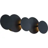 QAZQA Applique murale moderne noire avec LED à 3 niveaux de gradation et 5 lumières - Sunrise