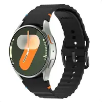 IMoshion Bracelet Wave en silicone pour Samsung Galaxy Watch 4 / 5 / 6 / 7 / FE (20 mm) - Noir