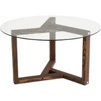 Skye Decor , Miro - Walnut, tables basses, noyer, verre, 75 x 40 x 75 cm