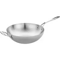 Vogue Poêle wok en acier inoxydable | 30,5 cm Ø