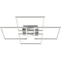Briloner Plafonnier LED LEUCHTEN FRAME, 64 W, 4800 lm, IP20, chrome-alu, métal-plastique, intensité lumineuse variable, 72,4 x 72,4 x 8 cm