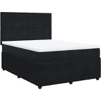 vidaXL Lit boxspring avec matelas noir 140x190 cm velours