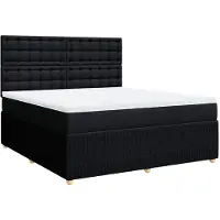 vidaXL Lit boxspring avec matelas noir 180x200 cm Tissu