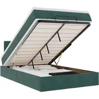 vidaXL Ottomane Lit avec matelas & LEDs Vert foncé 120x190 cm Velours