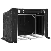 vidaXL Étagère à bois de chauffage avec protection contre la pluie 151x80,5x110,5 cm Acier galvanisé