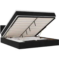 vidaXL Ottoman-lit avec matelas & LEDs Noir 180x200 cm Velours