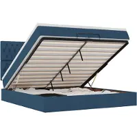 vidaXL Lit ottoman avec matelas bleu 160x200 cm Tissu