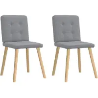 vidaXL Chaise de salle à manger 2 pcs. Tissu gris clair
