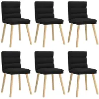 vidaXL Chaise de salle à manger 6 pcs. tissu noir