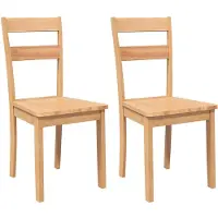 vidaXL Chaises de salle à manger 2 pcs. Nature bois massif hévéa