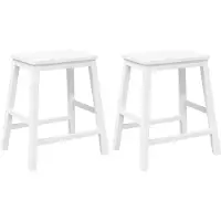 vidaXL Chaises de bar 2 pcs blanc bois massif d'hévéa