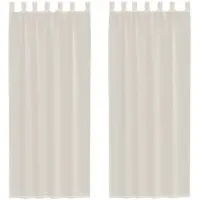 vidaXL Voile Rideaux avec patte 2 pcs. Crème