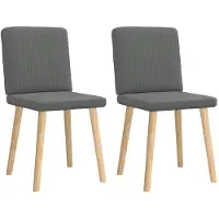 vidaXL Chaise de salle à manger 2 pcs. Tissu gris foncé