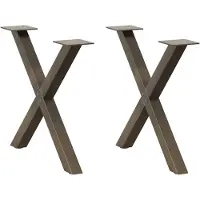 vidaXL Pieds de table basse en X 2 pcs. Acier naturel 50x(42-43) cm Acier