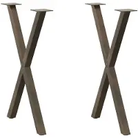 vidaXL Pieds de table de salle à manger en X 2 pcs. Acier naturel 50x(72-73) cm Acier