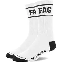 Prowler Red Hommes, Chaussettes, Fag Socks - White/Black, Blanc, Noir, (Une unité par pack, 40 - 45)