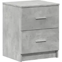 vidaXL Table de chevet à 2 tiroirs Gris béton 40x36x50 cm